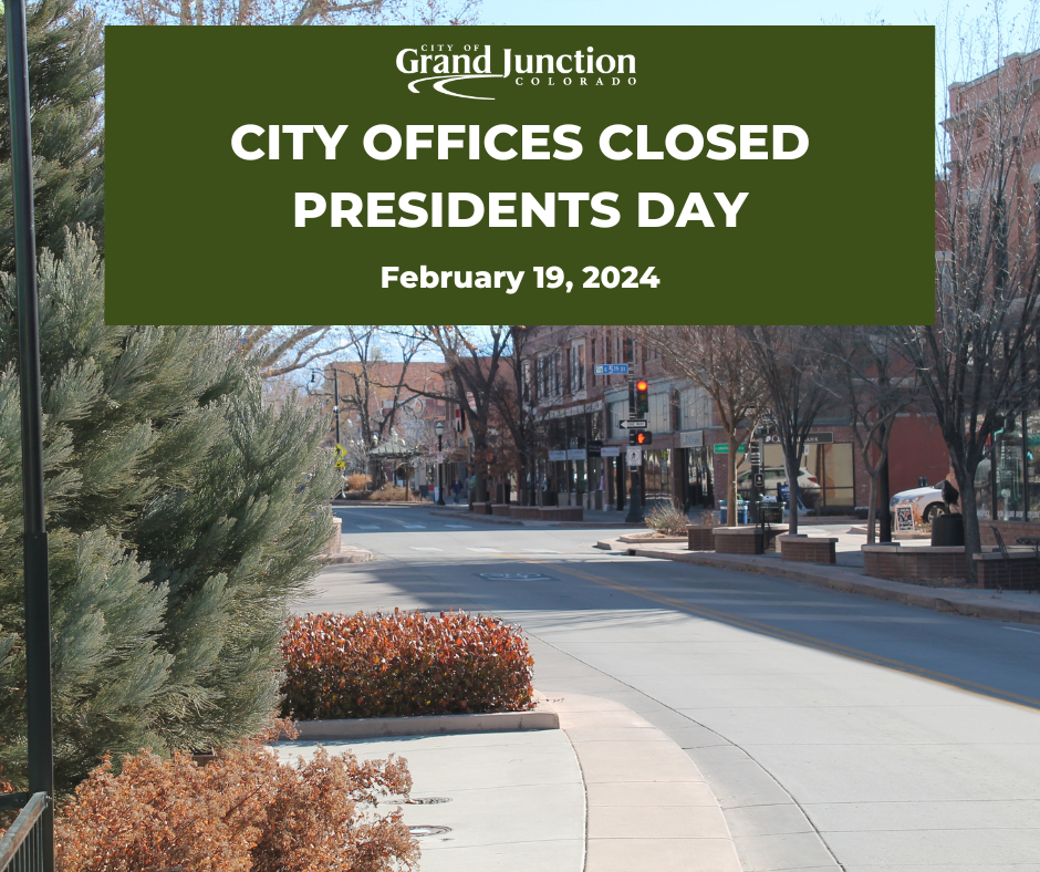 A street view with trees and shrubs. Text on graphic. 