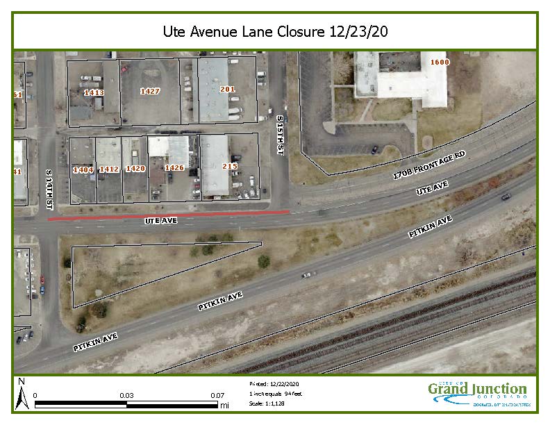 Ute Avenue lane closure