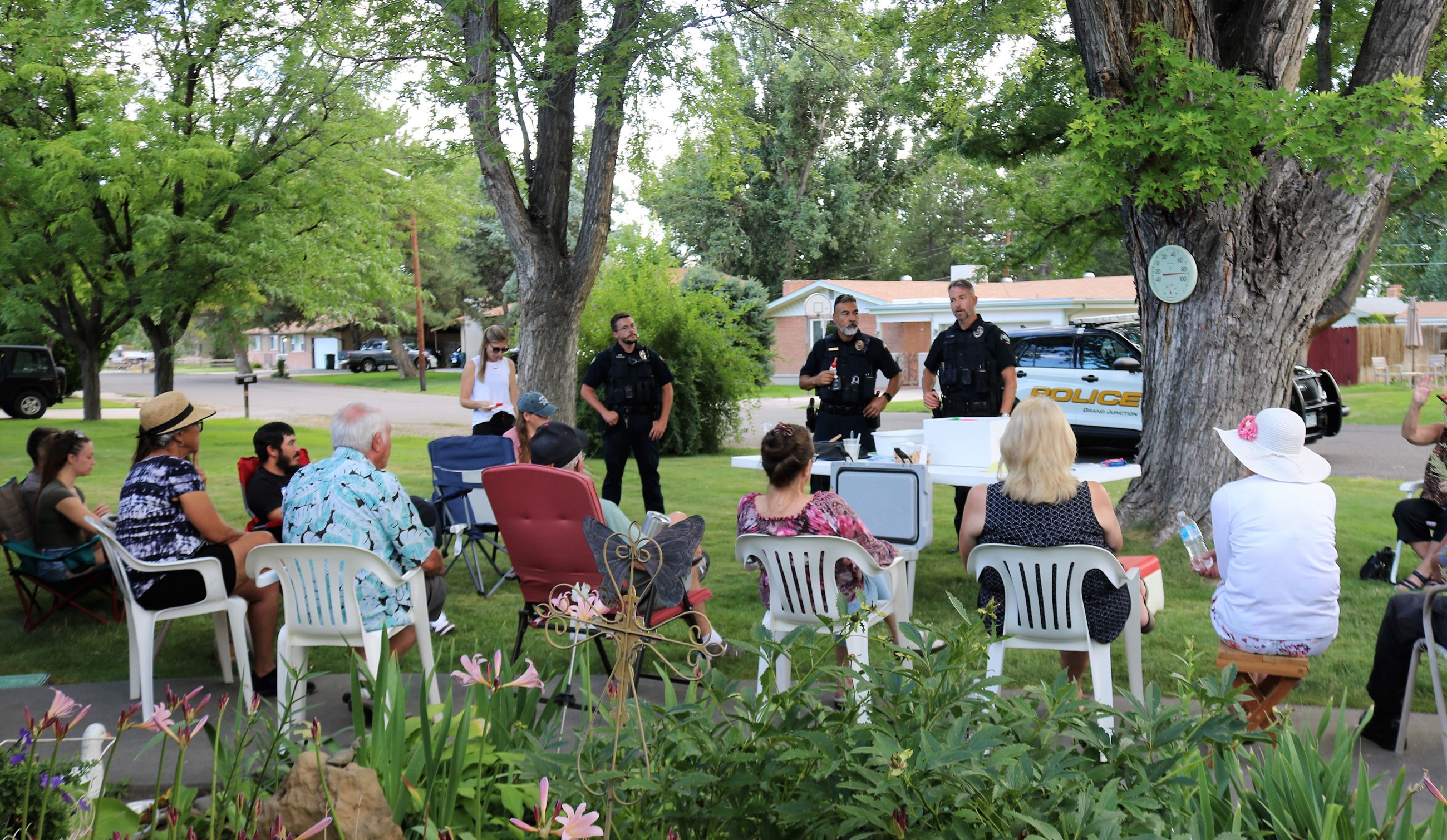 Image of group of people in neighborhood